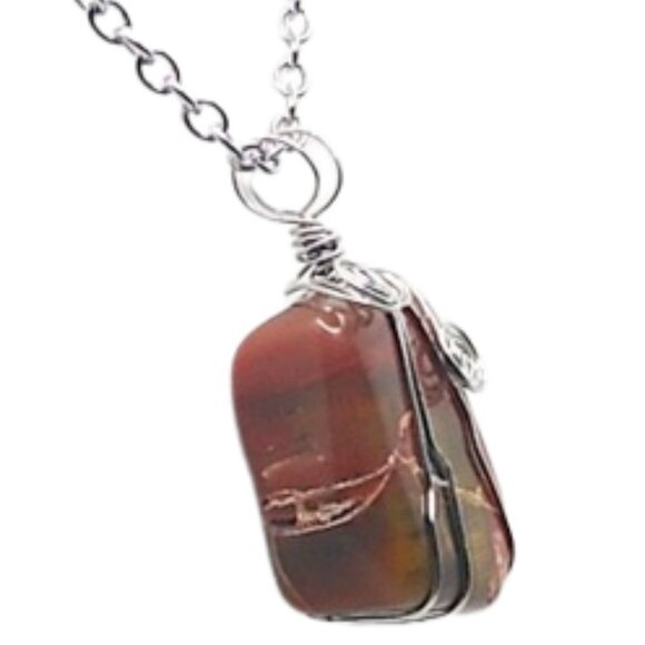 Handmade Natural Banded Agate Necklace - Picture 3 of 3